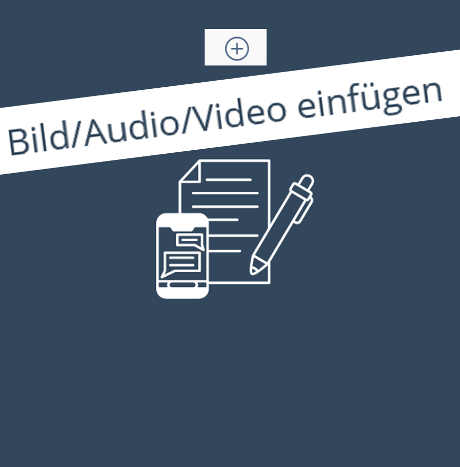 Schmuckbild. Icon für die Option "Bild, Audio und Video einfügen".