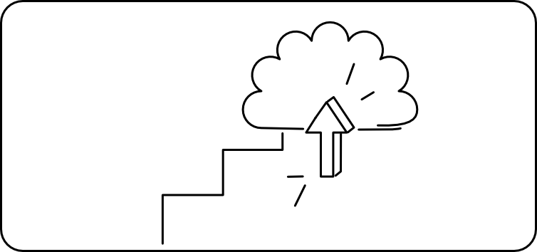 Zeichnung Treppe und Cloud