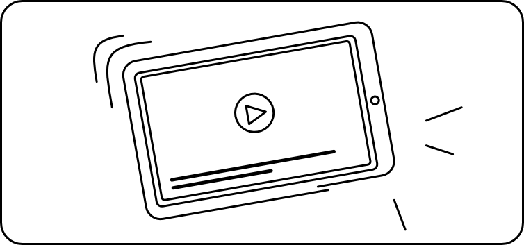 Zeichnung Tablet mit Video und Untertitel